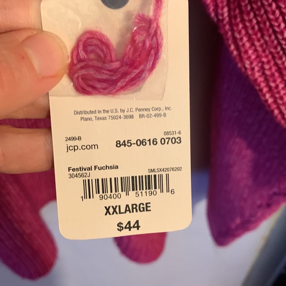 St. John's Bay festival fuchsia mock neck sweater size xxl - Picture 7 of 11